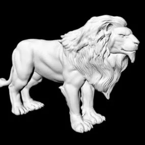 African Lion Statue 3d model