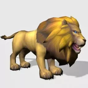 Male Lion Lowpoly Animal 3d model