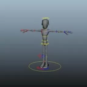 Cartoon Man With Rigged 3d model