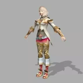 Comic Warrior Girl 3d model