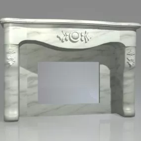 Classic Marble Fireplace Mantel 3d model
