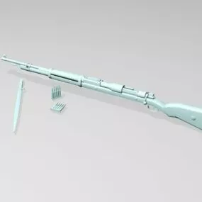 Mauser Rifle With Stand 3d model