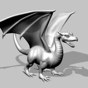 Medieval European Dragon Statue 3d model