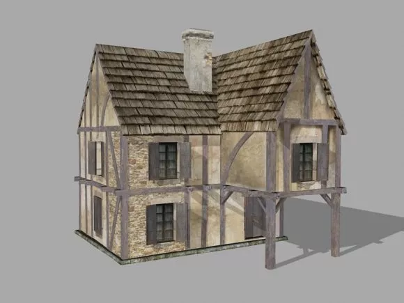 Wood House On Tree In Jungle 3d model