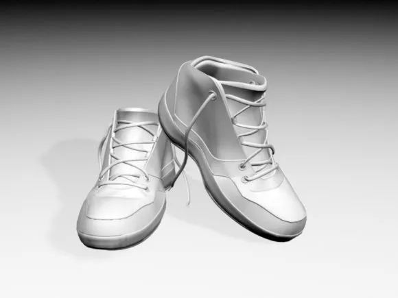 Black High Heel Shoes 3d model