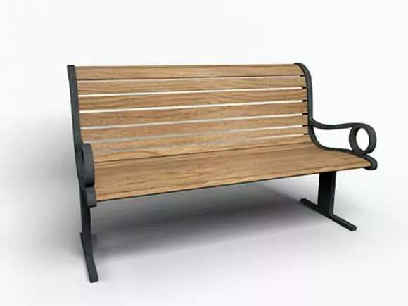 Vintage Blue Wood Dining Chair 3d model