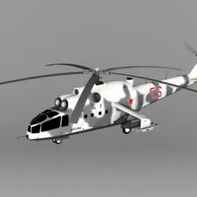 Mi24a Attack Helicopter 3d model