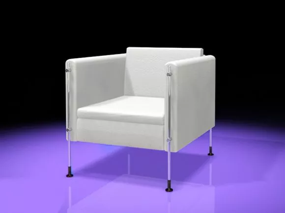 Vintage Blue Wood Dining Chair 3d model
