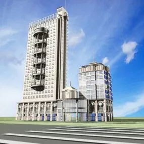 Modern Highrise Hotel Commercial 3d model