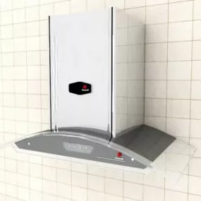 Modern Stainless Steel Kitchen Hood 3d model