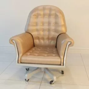 Leather Swivel Chair Modern Tufted 3d model