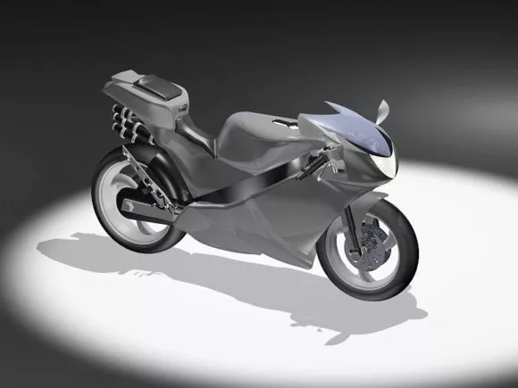 Modern Grey Motorcycle 3d model Modern Grey Motorcycle 3d model