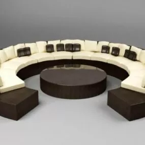 Large Round Sofa 3d model