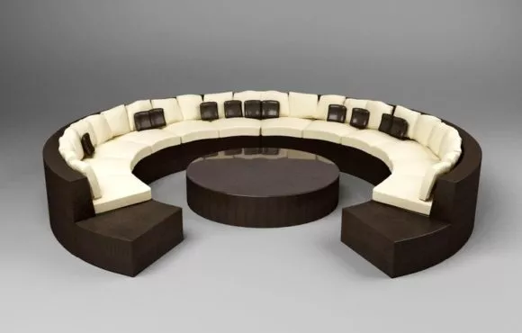 Modern Sofa Upholstered Curved Arm 3d model