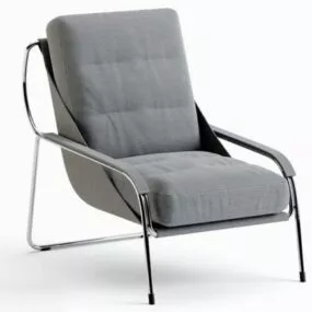Grey Upholstered Accent Chair 3d model