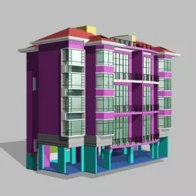 Apartment Building Concept House 3d model