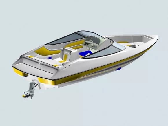 Convertible Motorboat 3d model Convertible Motorboat 3d model