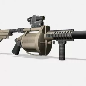 Multi Shot Grenade Launcher Gun 3d model