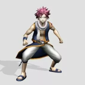 Natsu Dragneel Comic Character 3d model