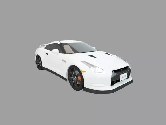 Bugatti Sport Car Blue Painted 3d model