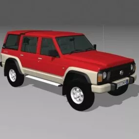Red Nissan Patrol Y60 Suv 3d model