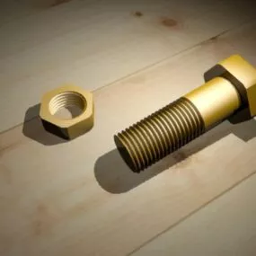 Nut And Bolt Fastener 3d model