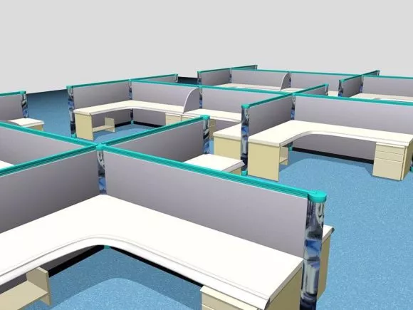Office Furniture Cubicle Workstation Set 3d model Office Furniture Cubicle Workstation Set 3d model