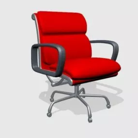 Office Furniture Chair Red Fabric 3d model