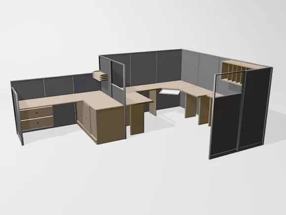 Office Furniture Cubicle Workspace 3d model Office Furniture Cubicle Workspace 3d model