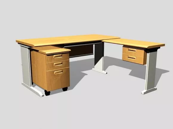Work Desk Asset With Pc 3d model