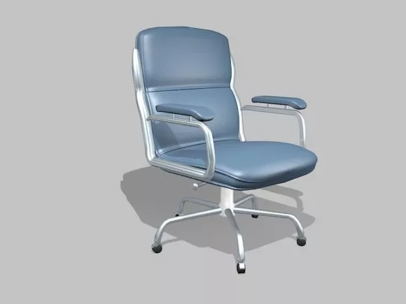 Black Leather Executive Office Desk Chair 3d model