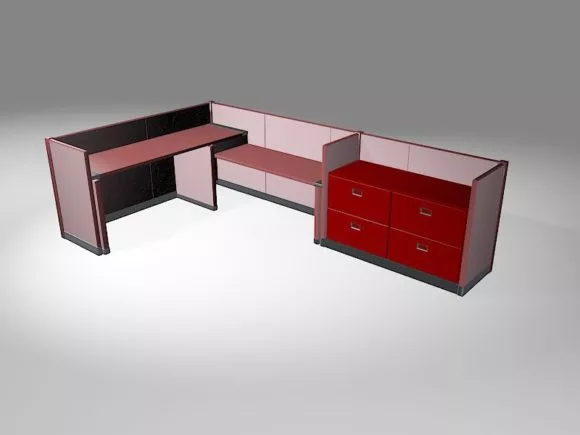 School Desk Chair Set 3d model