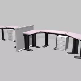 Office Workstation Table Module 3d model