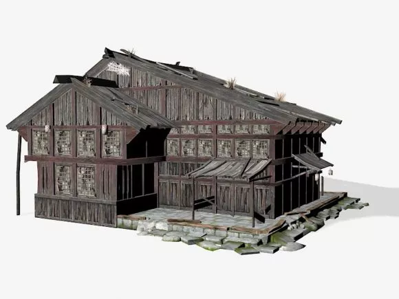 Old Abandoned Damage House 3d model Old Abandoned Damage House 3d model