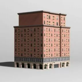 Brick Apartment Old Building 3d model