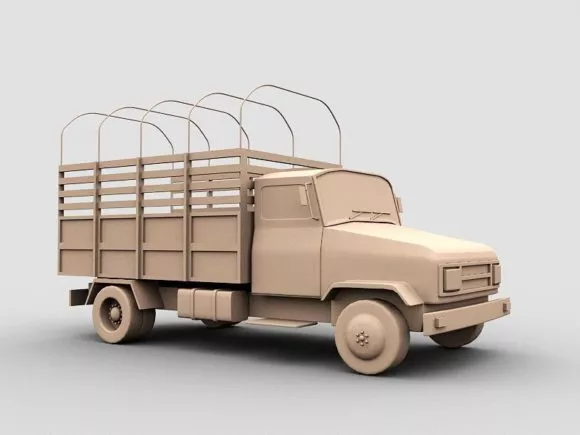 Heavy Transport Truck With Empty Back 3d model