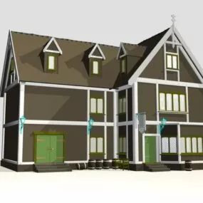 European Country Villa Building 3d model