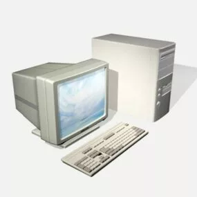 Old 90s Desktop Computer 3d model