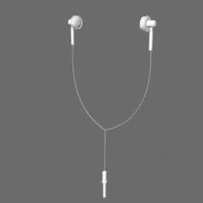Old Wire Earphones 3d model