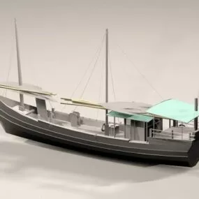 Old Fishing Vessel 3d model
