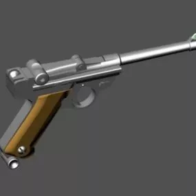 Vintage German Luger Pistol 3d model
