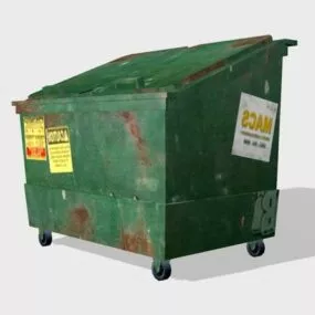 Old Garbage Bin 3d model