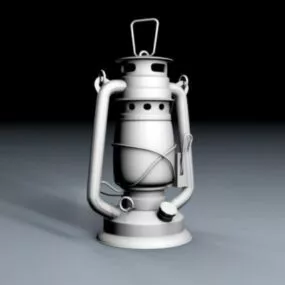 Old Steel Kerosene Lantern 3d model