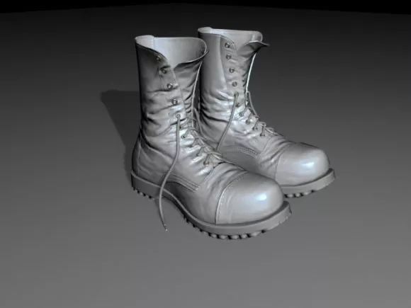 Old Military Style Boots 3d model Old Military Style Boots 3d model
