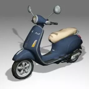 Blue Vespa Motor Scooter 3d model