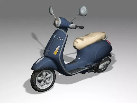 Blue Vespa Motor Scooter 3d model Blue Vespa Motor Scooter 3d model