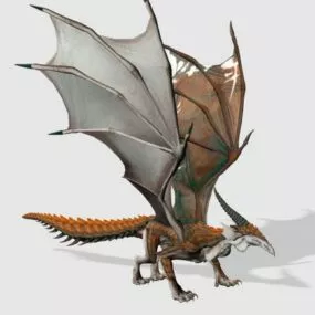 Red Dragon Creature Rigged 3d model