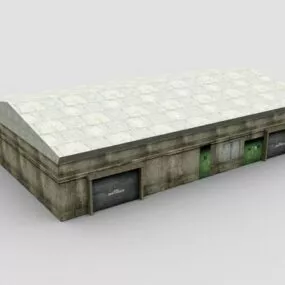 Old Abandoned Warehouse Building 3d model