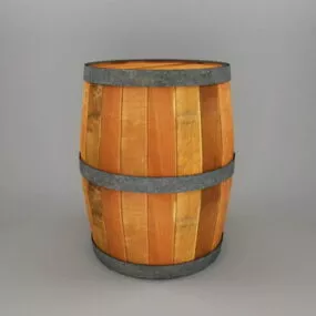 Wood Barrel 3d model