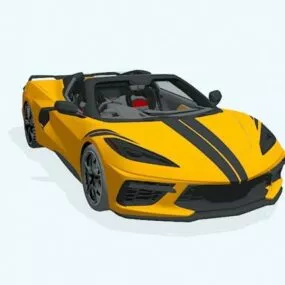 Orange Roadster Car 3d model